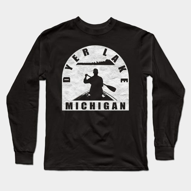 Dyer Lake Canoeing Michigan Long Sleeve T-Shirt by BirdsEyeWorks